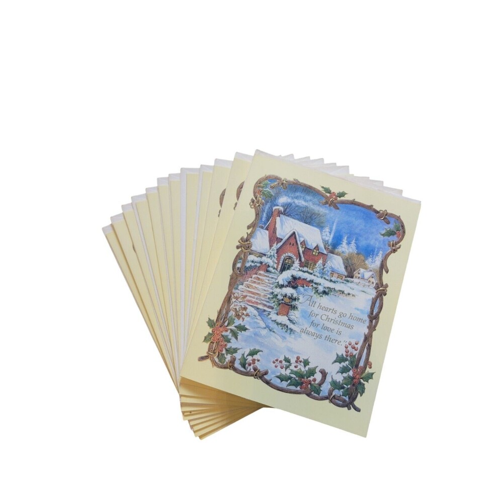 12 Vintage American Greetings Christmas Cards Unused Home For Christmas New Year